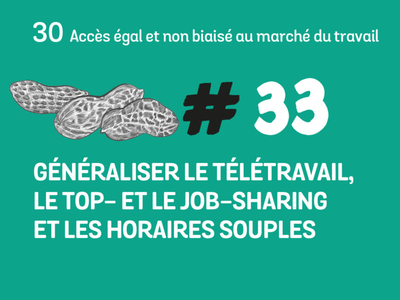 33 Généraliser le télétravail, le top- et le job-sharing, les horaires souples